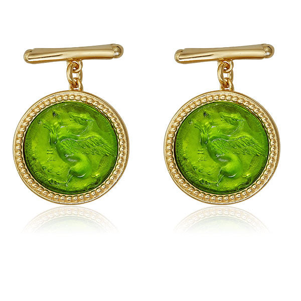 Light Green Intaglio Pegasus Cufflinks