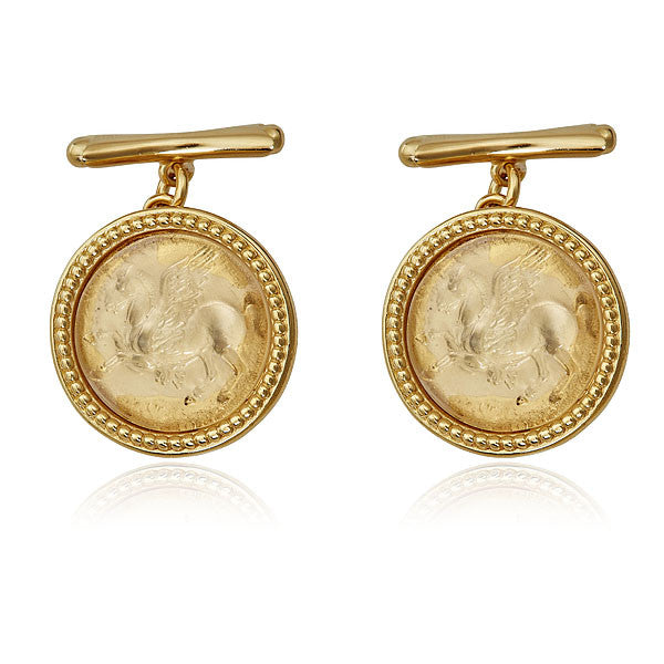 Yellow Intaglio Pegasus Cufflinks